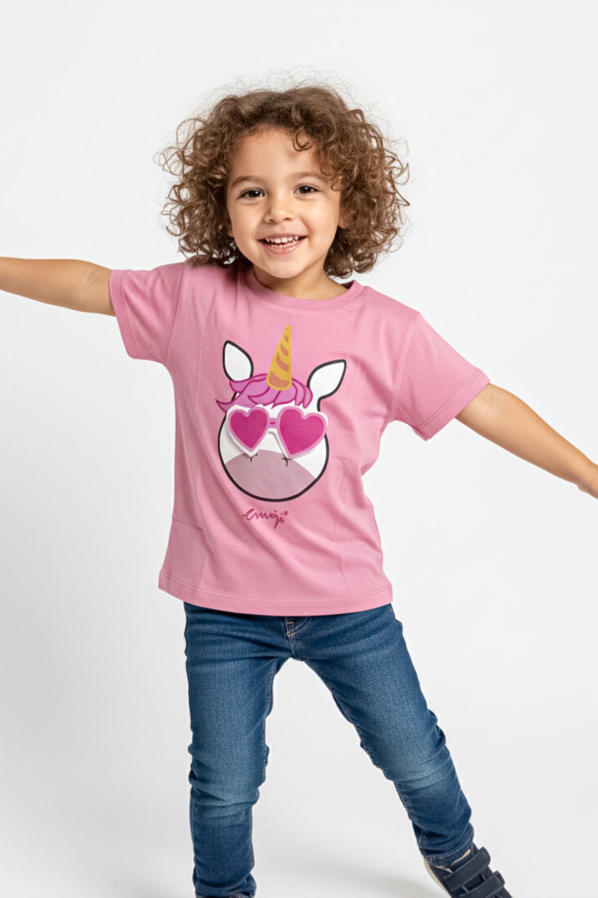 Emoji Printed T-Shirt For Baby Girl - Pink