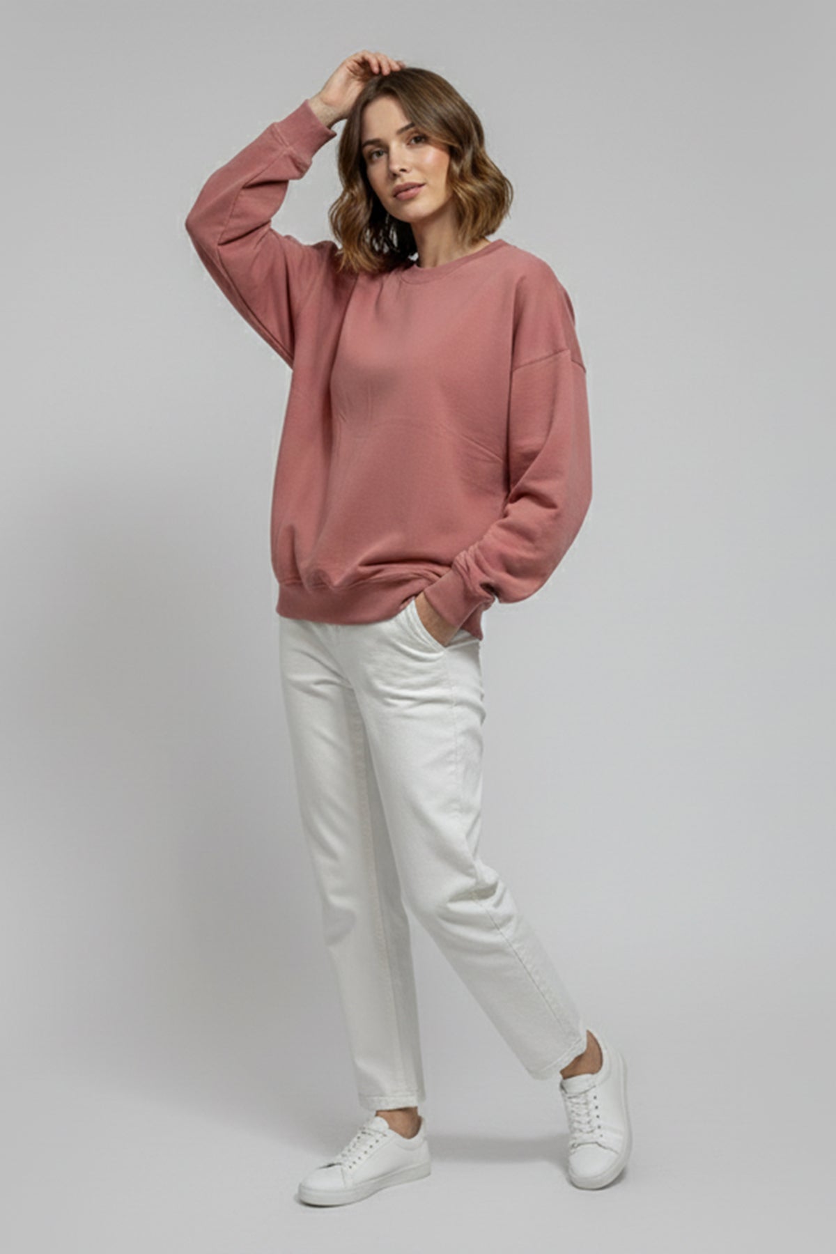 Crew Neck Sweatshirt For Women – Ash Rose