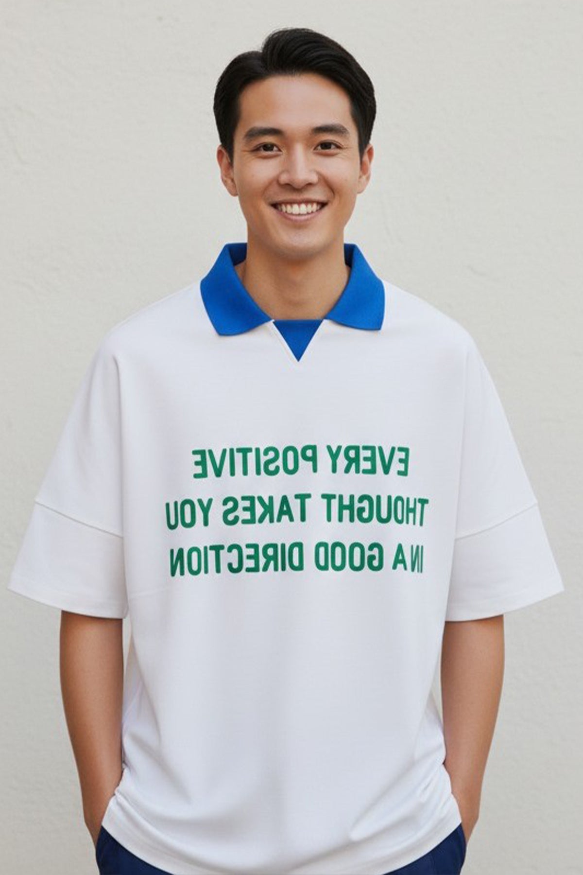 Printed Polo T-Shirt For Men - Royal Blue