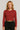 Striped Crop T-Shirt Long Sleeves For Women - Maroon