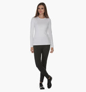 Solid Long Sleeve T-Shirt For Women - White - MEME