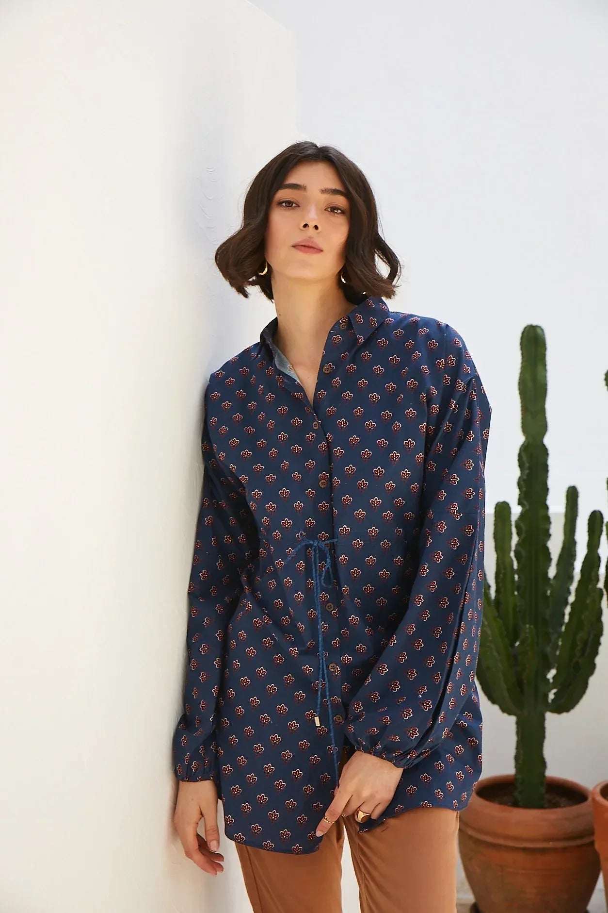 Printed Shirt For Women - Blue - MEME