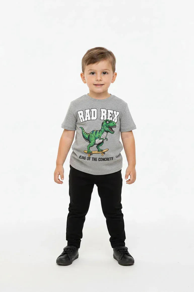 Black baby jogger trousers with elastic waistband and tapered legs on child