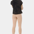 Black women's cropped T-shirt, short sleeves, crew neck, no visible front print