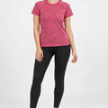 Women's pink short-sleeve crewneck T-shirt, heather texture