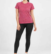 Women's pink short-sleeve crewneck T-shirt, heather texture
