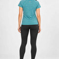 Women’s back view crewneck short-sleeve T-shirt, mineral green heather fabric