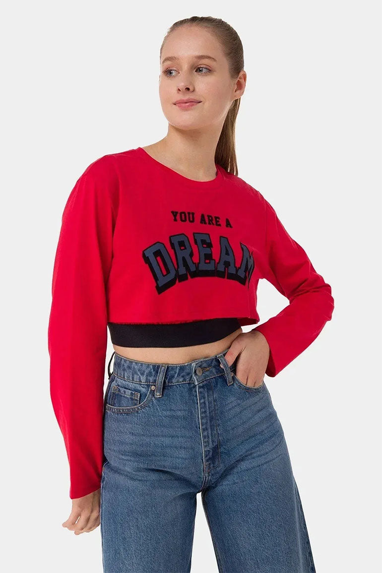 PRINTED LONG SLEEVE T-SHIRT FOR WOMEN