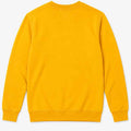 Men's orangey-yellow solid crewneck sweatshirt, long sleeves and ribbed cuffs.
