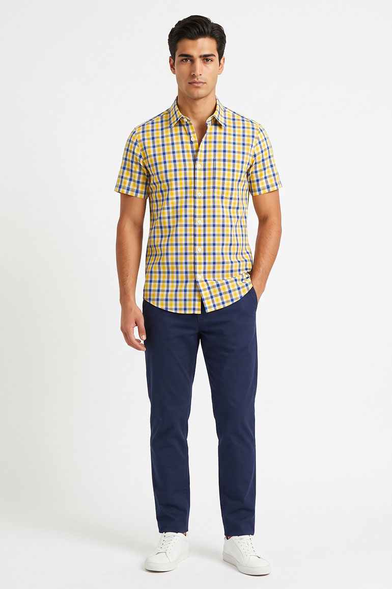 CHECK HALF SLEEVE SHIRT FOR MEN