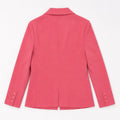 Womenâ€™s pink tailored blazer back view with long sleeves and center back seam