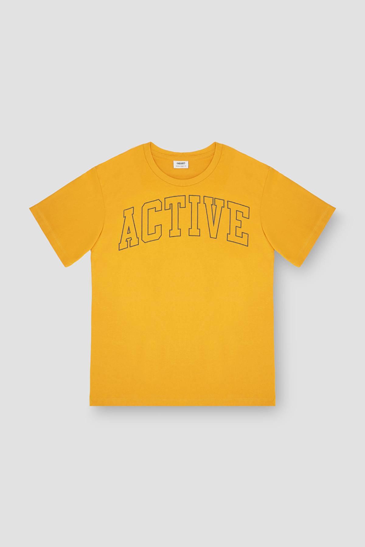 Typography T-Shirt For Men - Gold Yellow