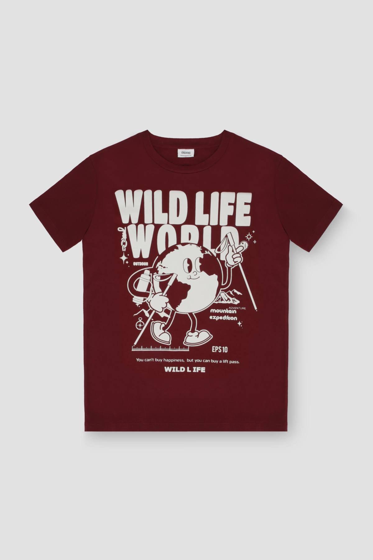 Printed T-Shirt For Men - Tawny Port