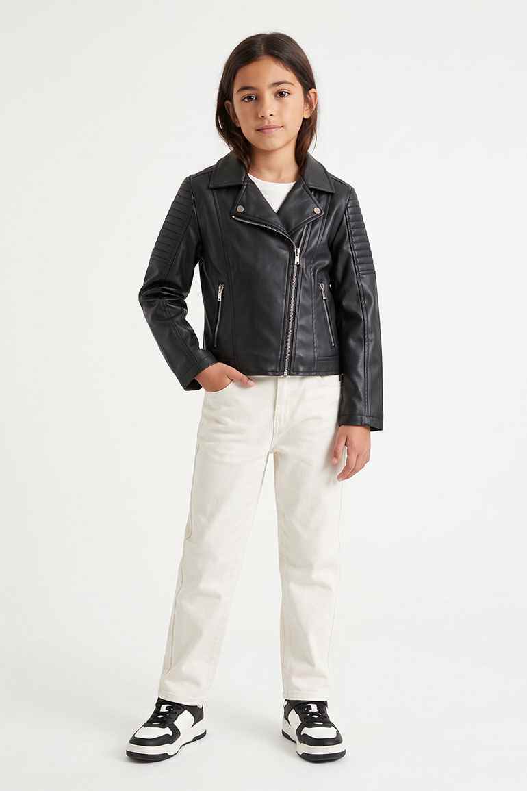 LEATHER BIKER JACKET FOR GIRLS