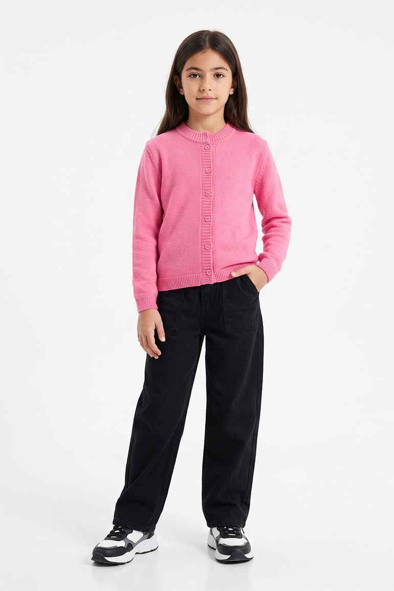 SOLID CARDIGAN FOR GIRLS
