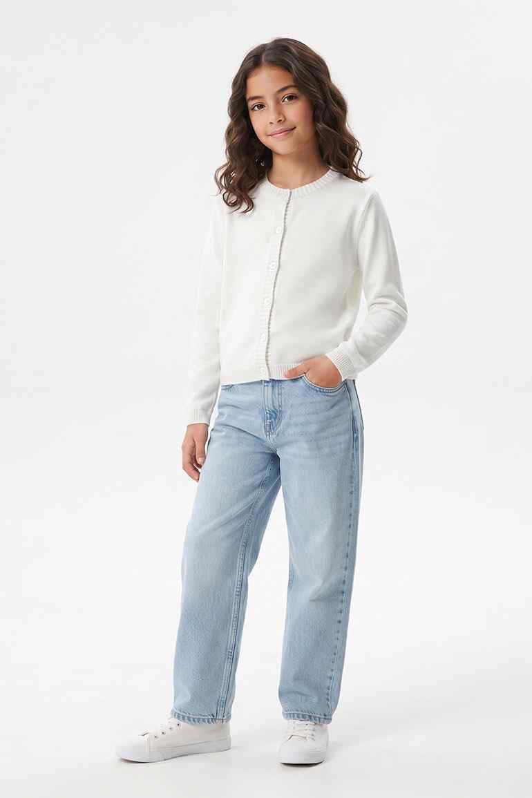 SOLID CARDIGAN FOR GIRLS