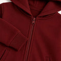 Rose wine girls zip-up hoodie with hood, front zipper, ribbed cuffs and pocket