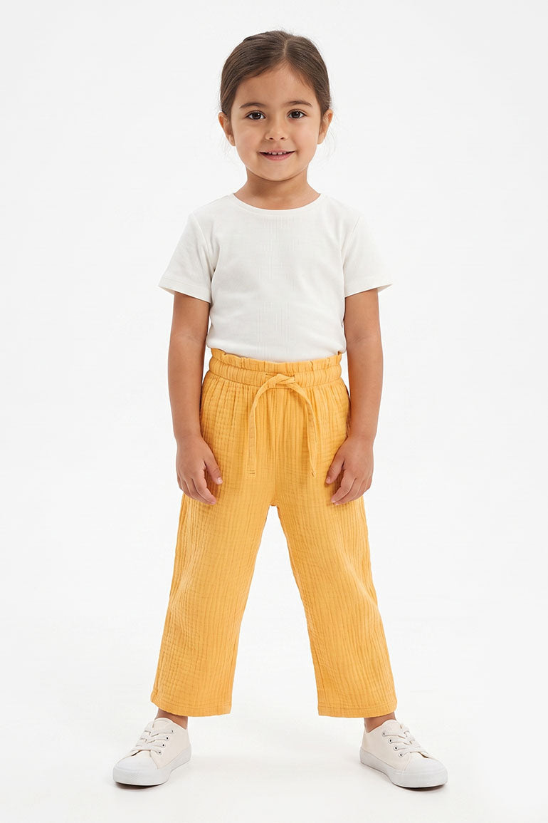 ELASTICATED STRAIGHT FIT TROUSERS