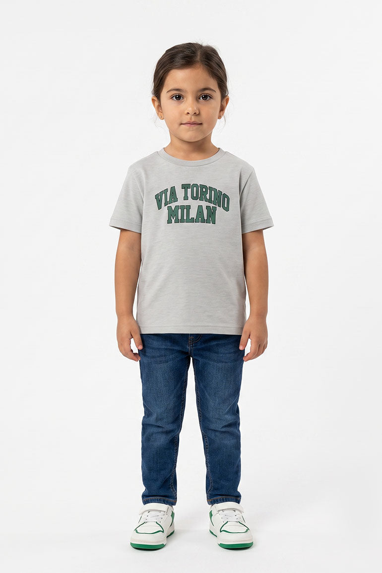 SLOGAN PRINT T-SHIRT FOR BABY GIRLS