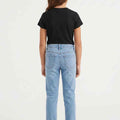 Girls' black solid short-sleeve t-shirt, back view