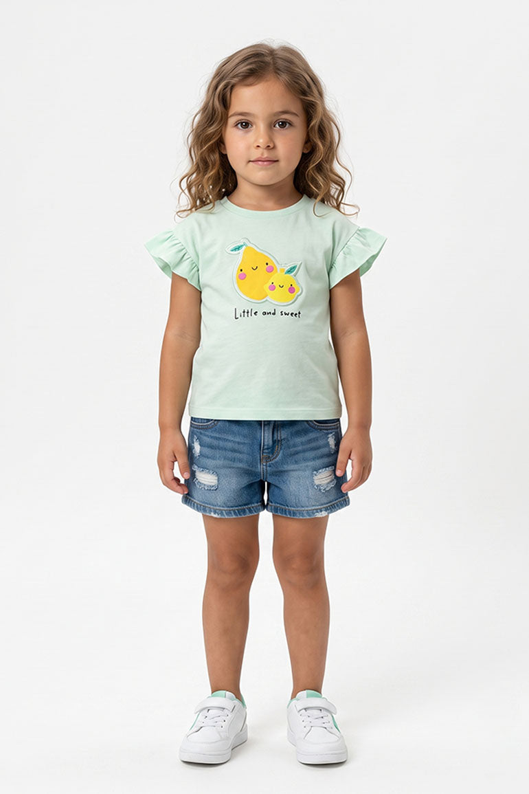 Pear AppliquÃ© T-Shirt for Baby Girls