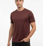 Active Performance Crew Neck T-Shirt for Men - Maroon - MEME