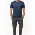 Active Performance Crew Neck T-Shirt for Men - Navy Blue - MEME