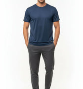 Active Performance Crew Neck T-Shirt for Men - Navy Blue - MEME