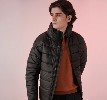 Puffer Jacket For Men - Black