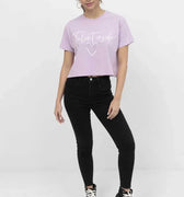 Printed T-Shirt For Women - Purple - MEME