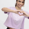 Printed T-Shirt For Women - Purple - MEME