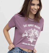 Printed T-Shirt For Women - Purple - MEME