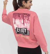 Graphic Sweatshirt For Women - Middle Rose - MEME