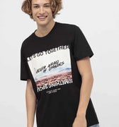Printed T-Shirt For Men - Black - MEME