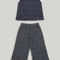 Floral Co-Ord Set for Girls - Navy - MEME