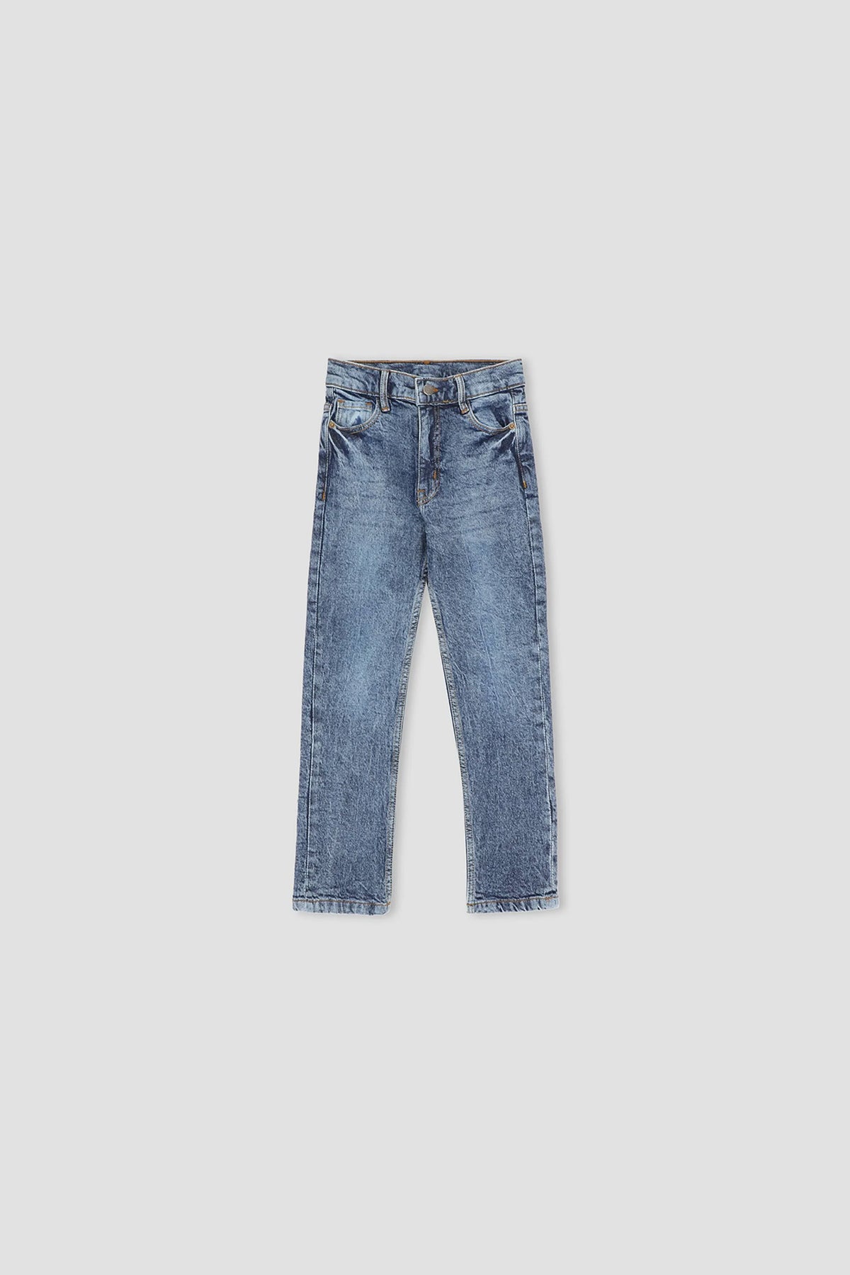 Acid Wash Slim Fit Jeans For Boy - Light Blue