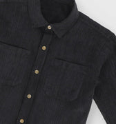 Textured Corduroy Casual Shirt For Boy - Charcoal - MEME