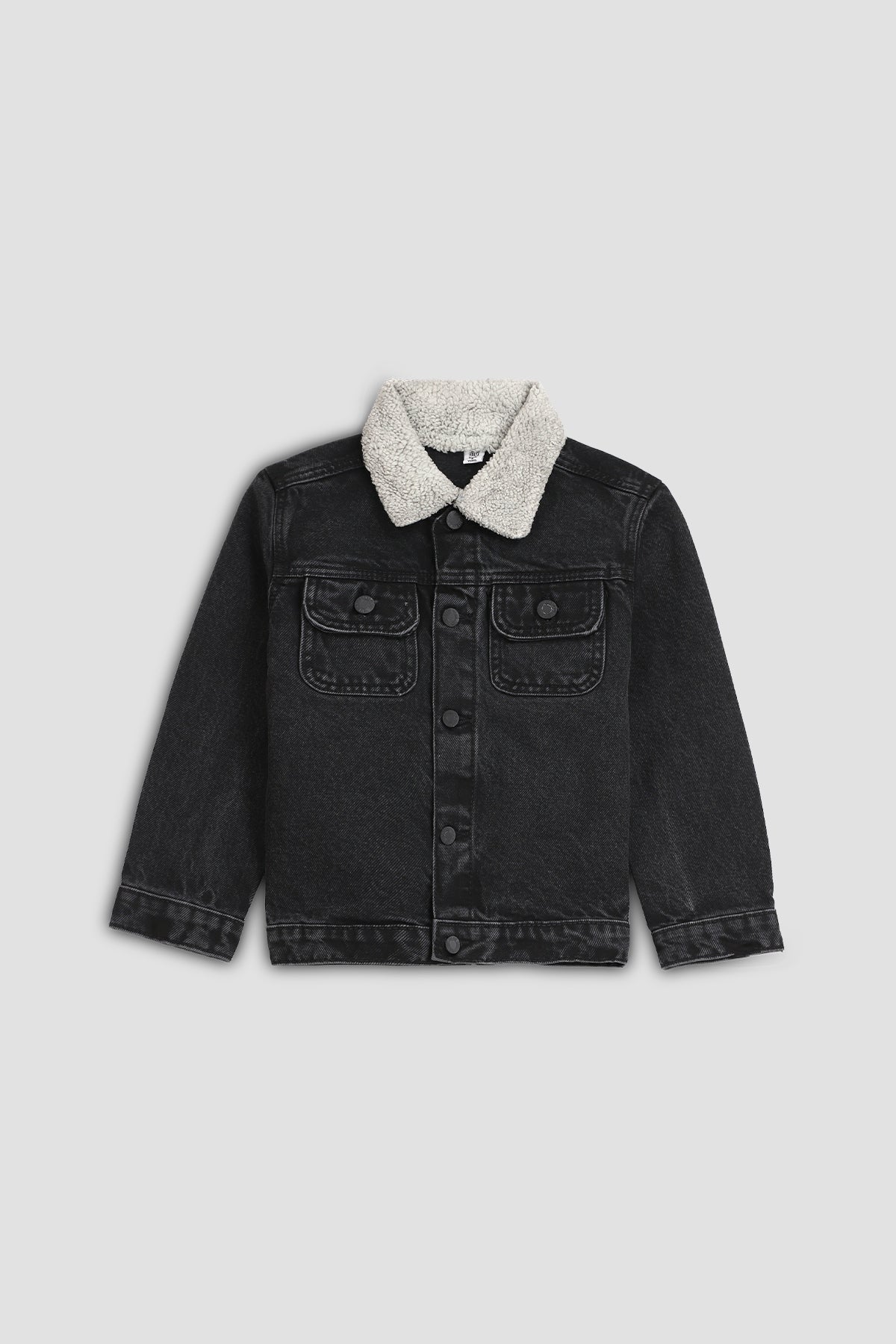 Sherpa Denim Jacket For Boy - BLACK