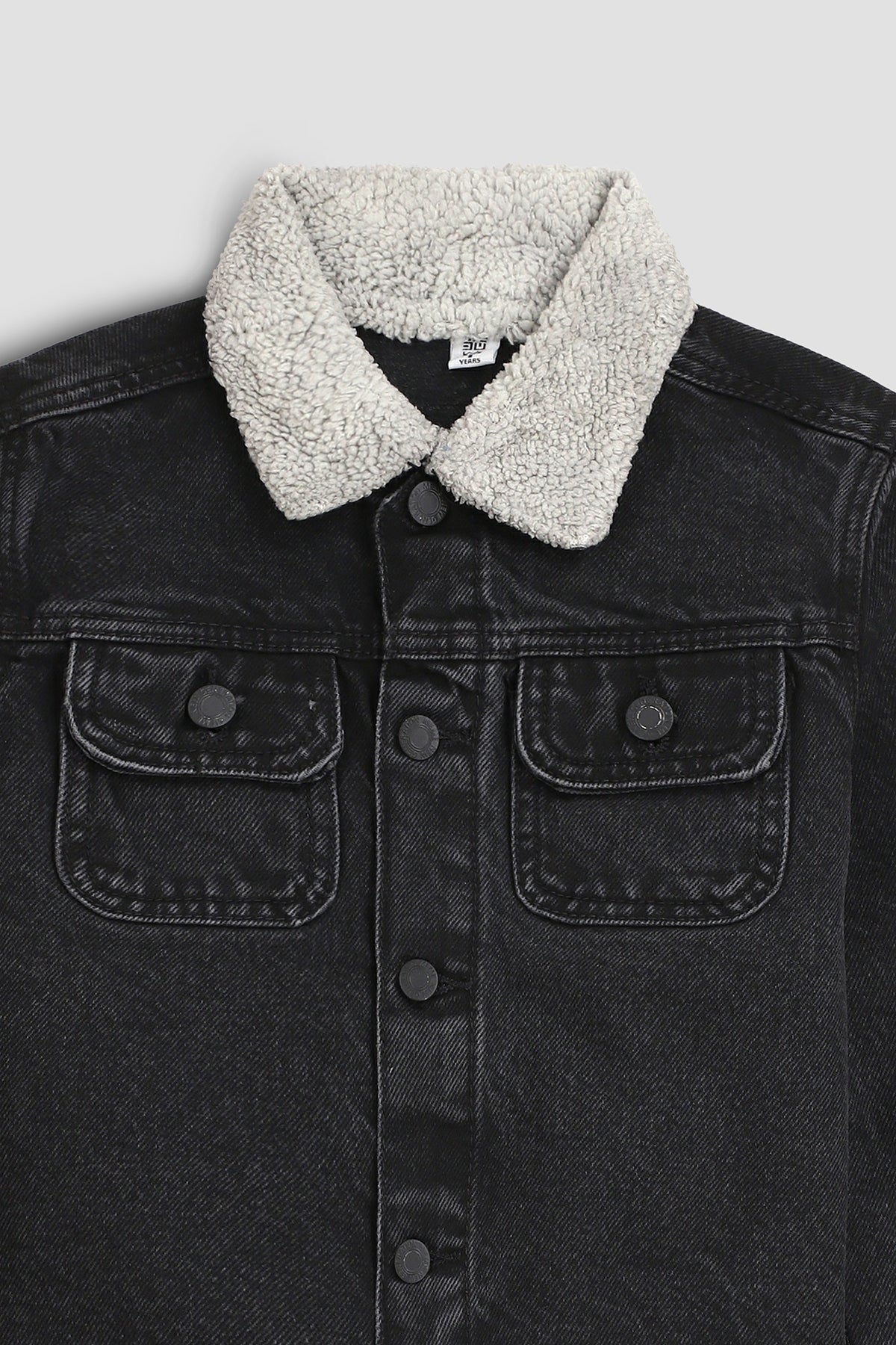 Sherpa Denim Jacket For Boy - BLACK