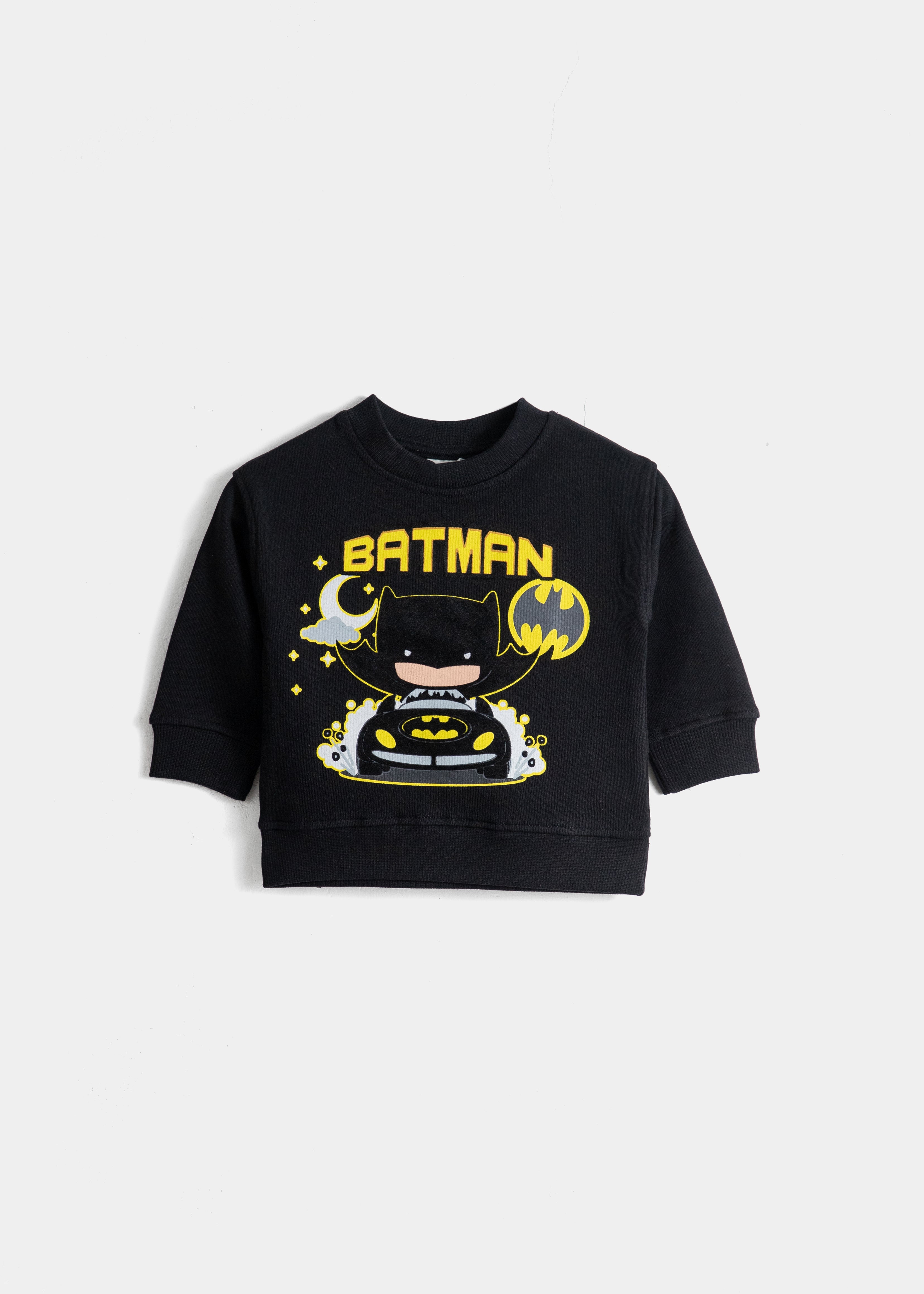 Long Sleeves Batman Printed Sweatshirt For Baby Boy-Black