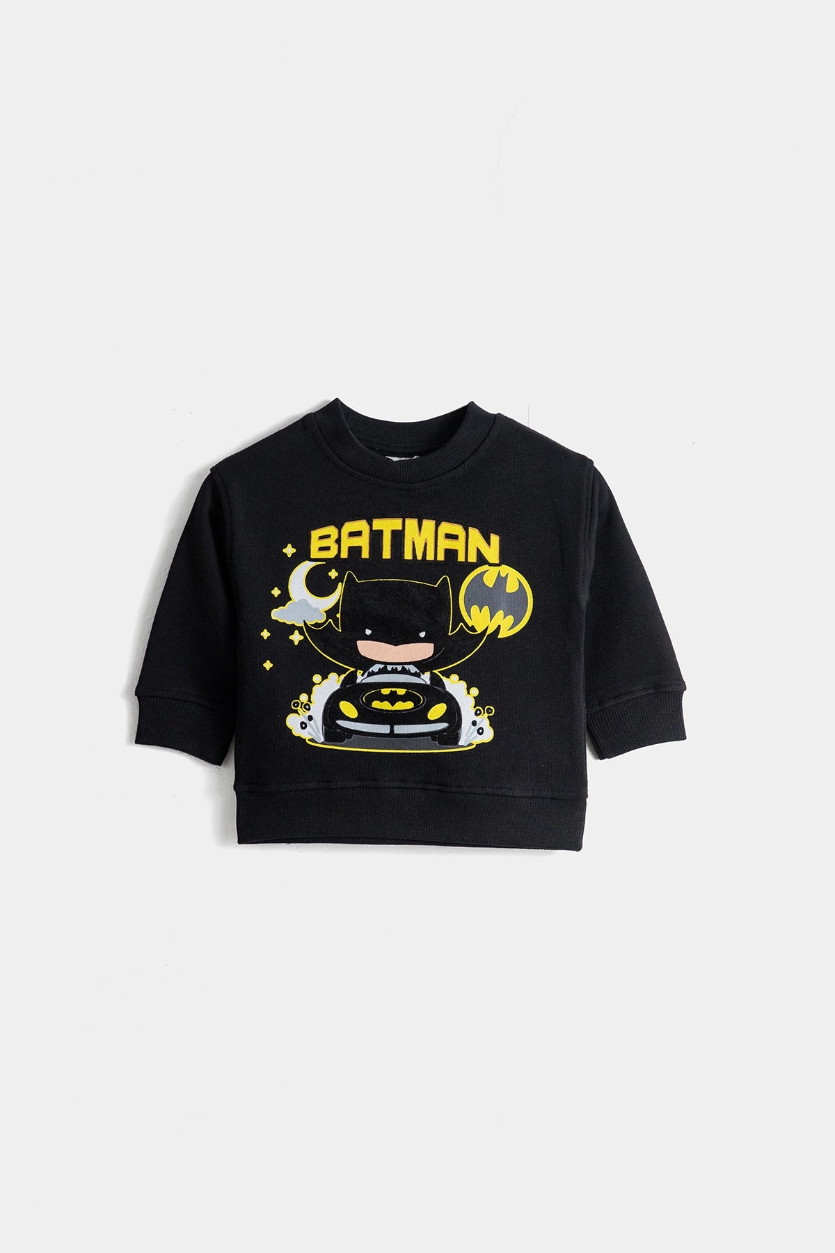 Batman Printed Sweatshirt For Baby Boy-Black