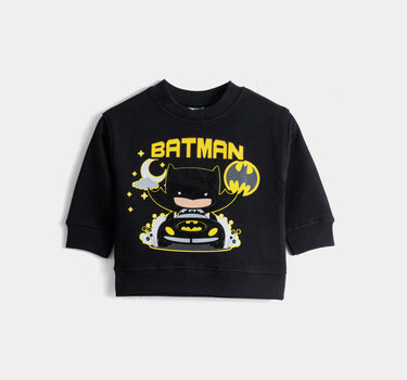 Long Sleeves Batman Printed Sweatshirt For Baby Boy-Black 