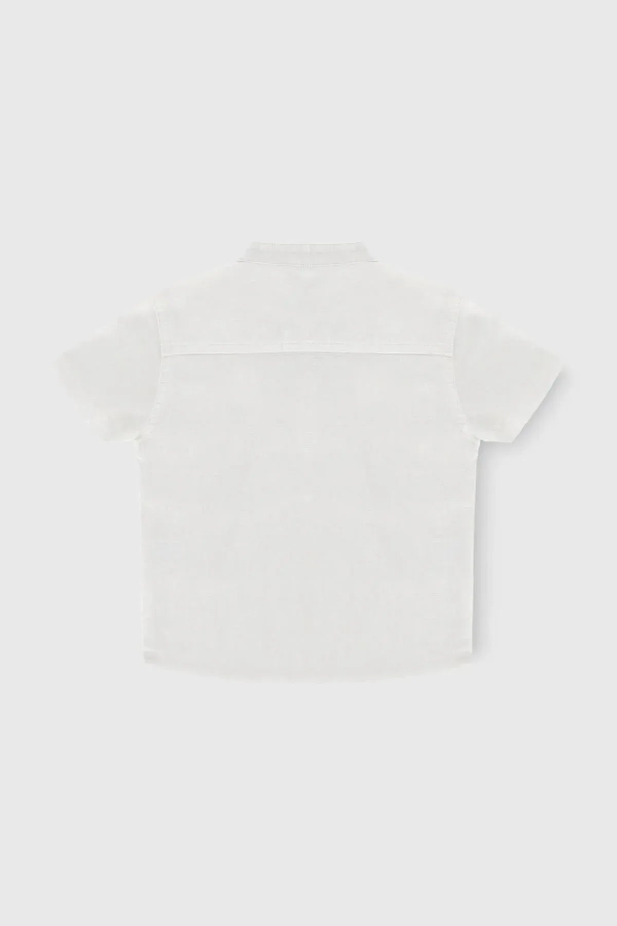 Solid Ban Collar Shirt For Baby Boy - White - MEME