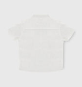 Solid Ban Collar Shirt For Baby Boy - White - MEME