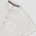 Solid Ban Collar Shirt For Baby Boy - White - MEME