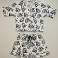 Bear Print Pajama Set For Women - White - MEME