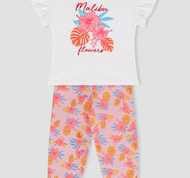 Girls Floral Printed Shirt With Trouser 