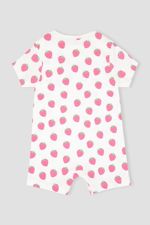 Baby Girl Strawberry Printed Romper
