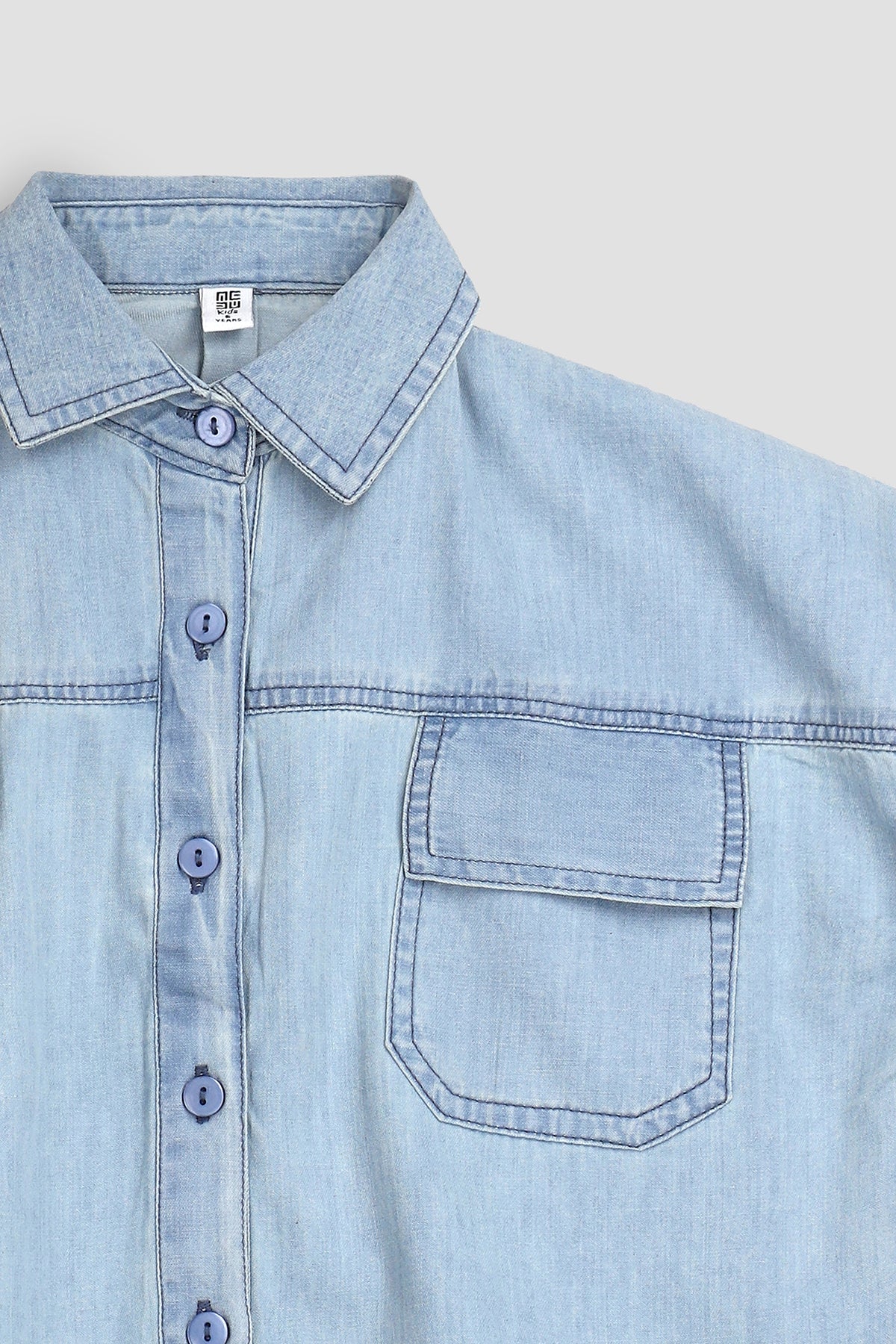 Denim Shirt For Girl - LIGHT BLUE