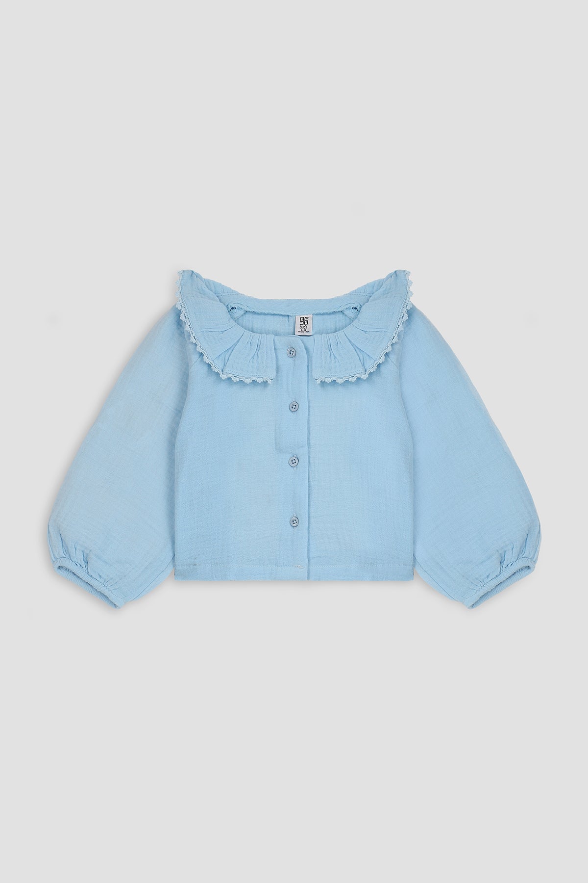 Solid Shirt For Baby Girl - LIGHT BLUE